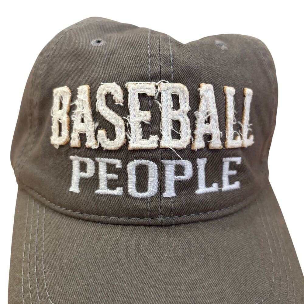 NWT We People "BASEBALL PEOPLE" Adjustable Strap Hat Dad Cap Mom Gray Travel - Picture 2 of 8
